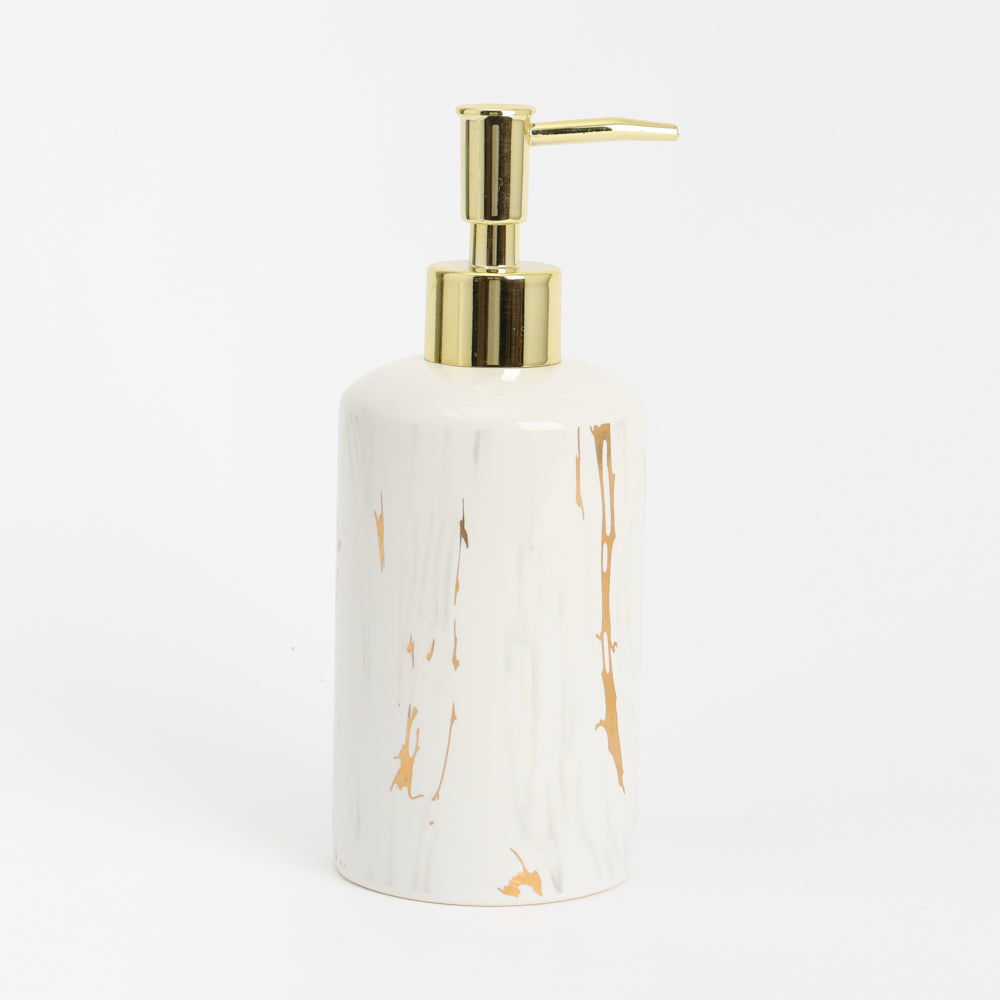 Modern Ceramic Bathroom Set - 3-Piece Minimalist Organizer with Soap Dispenser, Holder, and Tray - Stylish Bathroom Essentials for Contemporary Decor