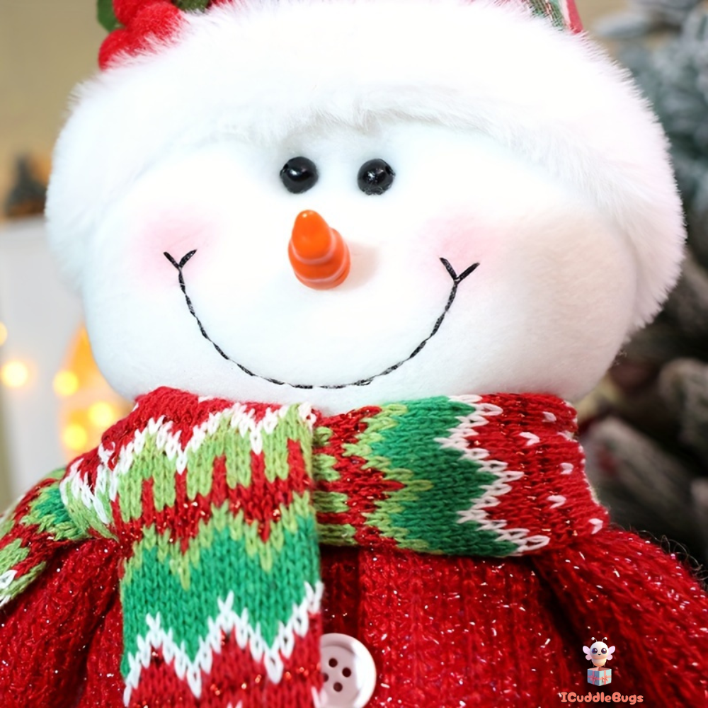 Christmas Decorative Trio Figurine Set, Santa Claus, Snowman, and Reindeer Dolls