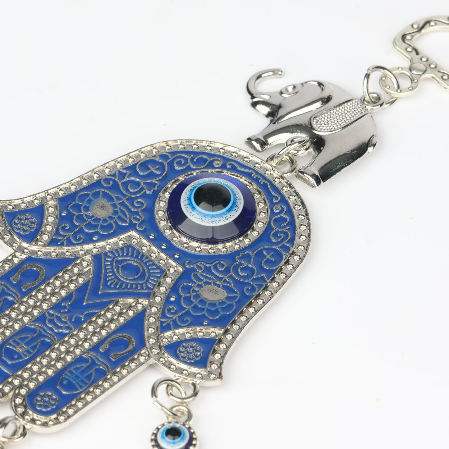 Large Blue Evil Eye Glass Hanging Decor, 23 x 7 cm, Attracting Positive Energy