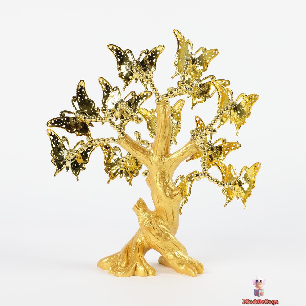 Blue Evil Eye Gold Tree Decor, Guardian of Harmony and Positivity, 20 cm