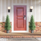 135cm Artificial Cypress Trees Set Of 2, UV Resistant Artificial Plants With Decorative Pot, Fake Plants For Indoor Outdoor Decor, Green