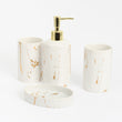 Modern Ceramic Bathroom Set - 3-Piece Minimalist Organizer with Soap Dispenser, Holder, and Tray - Stylish Bathroom Essentials for Contemporary Decor