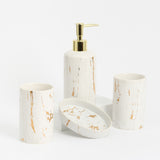 Modern Ceramic Bathroom Set - 3-Piece Minimalist Organizer with Soap Dispenser, Holder, and Tray - Stylish Bathroom Essentials for Contemporary Decor