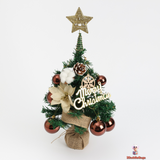 Festive Mini Christmas Tree 45cm – PE/PVC Blend with Silver Surround, Perfect for Small Spaces