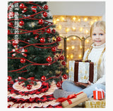 Christmas Cake Tree Skirt, Whimsical Festive Design, 116 x 116 cm, Red and White