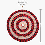 Christmas Cake Tree Skirt, Whimsical Festive Design, 116 x 116 cm, Red and White