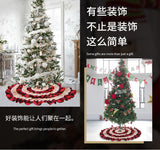 Christmas Cake Tree Skirt, Whimsical Festive Design, 116 x 116 cm, Red and White