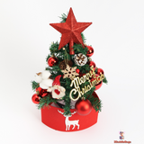 45cm Miniature Christmas Tree – PE/PVC Blend with Silver Surround, Perfect Tabletop Holiday Decor