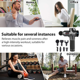 Handheld Dyzi Massage Gun, Percussion Deep Tissue Muscle Body Massager 6 Heads