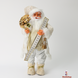 Grand Santa Claus Figurine 60cm – Festive Centerpiece for Holiday Decor, White and Gold