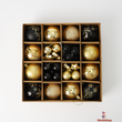 44-Piece Black and Gold Christmas Ball Ornament Set – Modern and Elegant Holiday Decorations