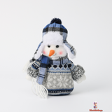 Christmas Fabric Snowman Doll, Blue, 18 cm
