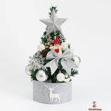 45cm Mini Christmas Tree – PE/PVC Mixed Classic Festive Decor with Silver Surround