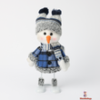 Christmas Blue Series Snowman Fabric Doll with Iron Set, 15 x 10 x 30 cm