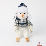 Skiing Snowman Christmas Doll Set, Blue, Fabric, 25 cm