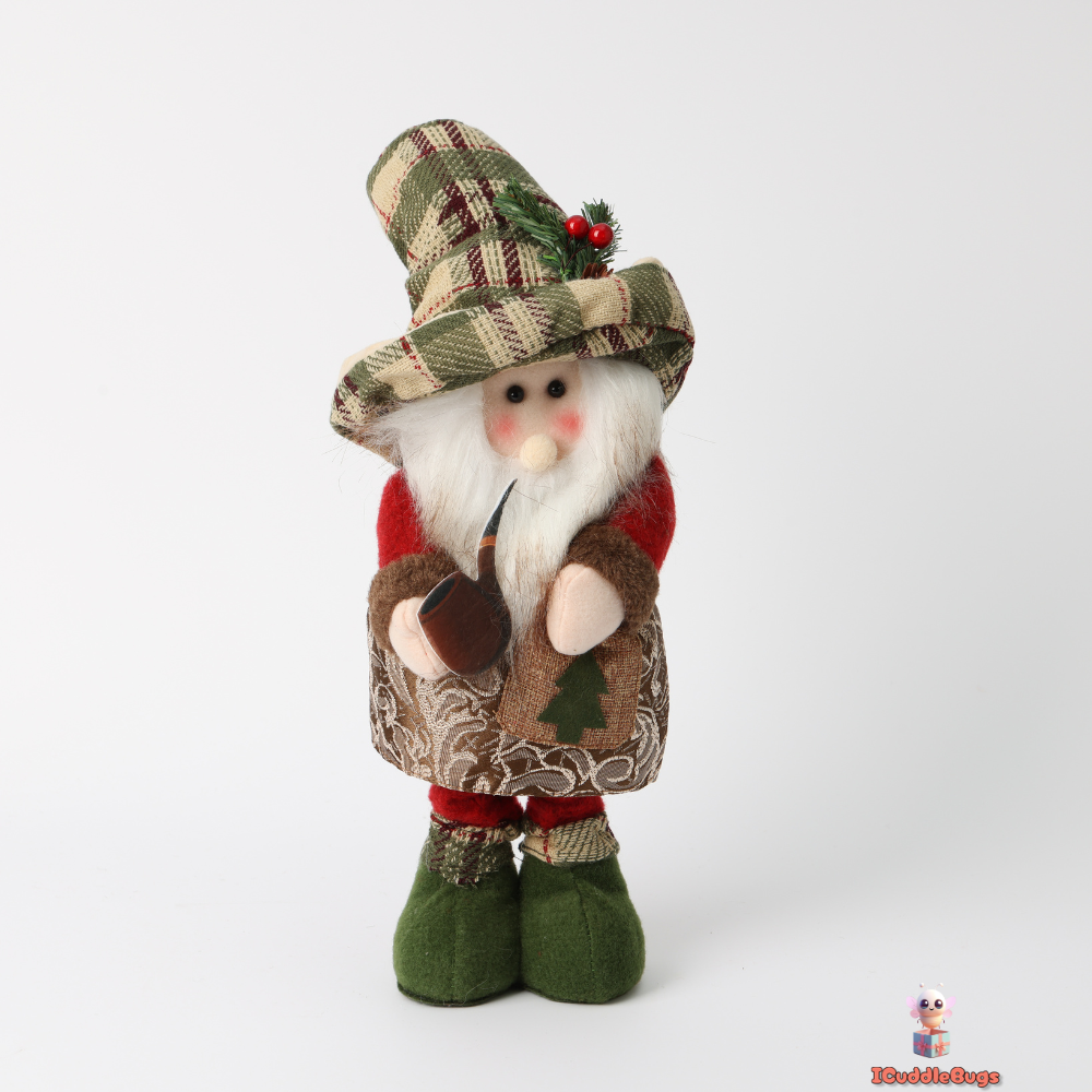 Telescopic Small Santa Doll - Adjustable Seasonal Accent, 17x10x47 cm, Red and Green, 378g