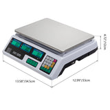 【Old code:42353336】ACS-30 40kg/5g Digital Price Computing Scale for Vegetable UK Plug Silver & White
