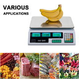 【Old code:42353336】ACS-30 40kg/5g Digital Price Computing Scale for Vegetable UK Plug Silver & White