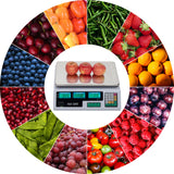 【Old code:42353336】ACS-30 40kg/5g Digital Price Computing Scale for Vegetable UK Plug Silver & White