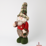 Telescopic Medium Santa Doll - Adjustable Seasonal Accent, 62 cm, Red and Green Fabric