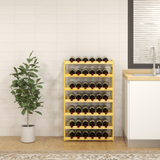 HOMCOM Free Standing Wooden Wine Rack 42 Bottles Holders, Natural