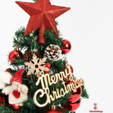 45cm Miniature Christmas Tree – PE/PVC Blend with Silver Surround, Perfect Tabletop Holiday Decor