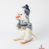 Skiing Snowman Christmas Doll Set, Blue, Fabric, 25 cm