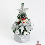 45cm Mini Christmas Tree – PE/PVC Mixed Classic Festive Decor with Silver Surround