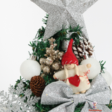 45cm Mini Christmas Tree – PE/PVC Mixed Classic Festive Decor with Silver Surround