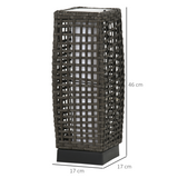 Outsunny Outdoor Rattan Solar Lantern wtih Auto On/Off Solar Powered LED Lights