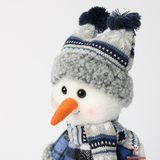 Christmas Blue Series Snowman Fabric Doll with Iron Set, 15 x 10 x 30 cm