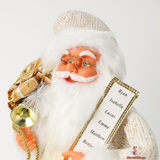 Grand Santa Claus Figurine 60cm – Festive Centerpiece for Holiday Decor, White and Gold