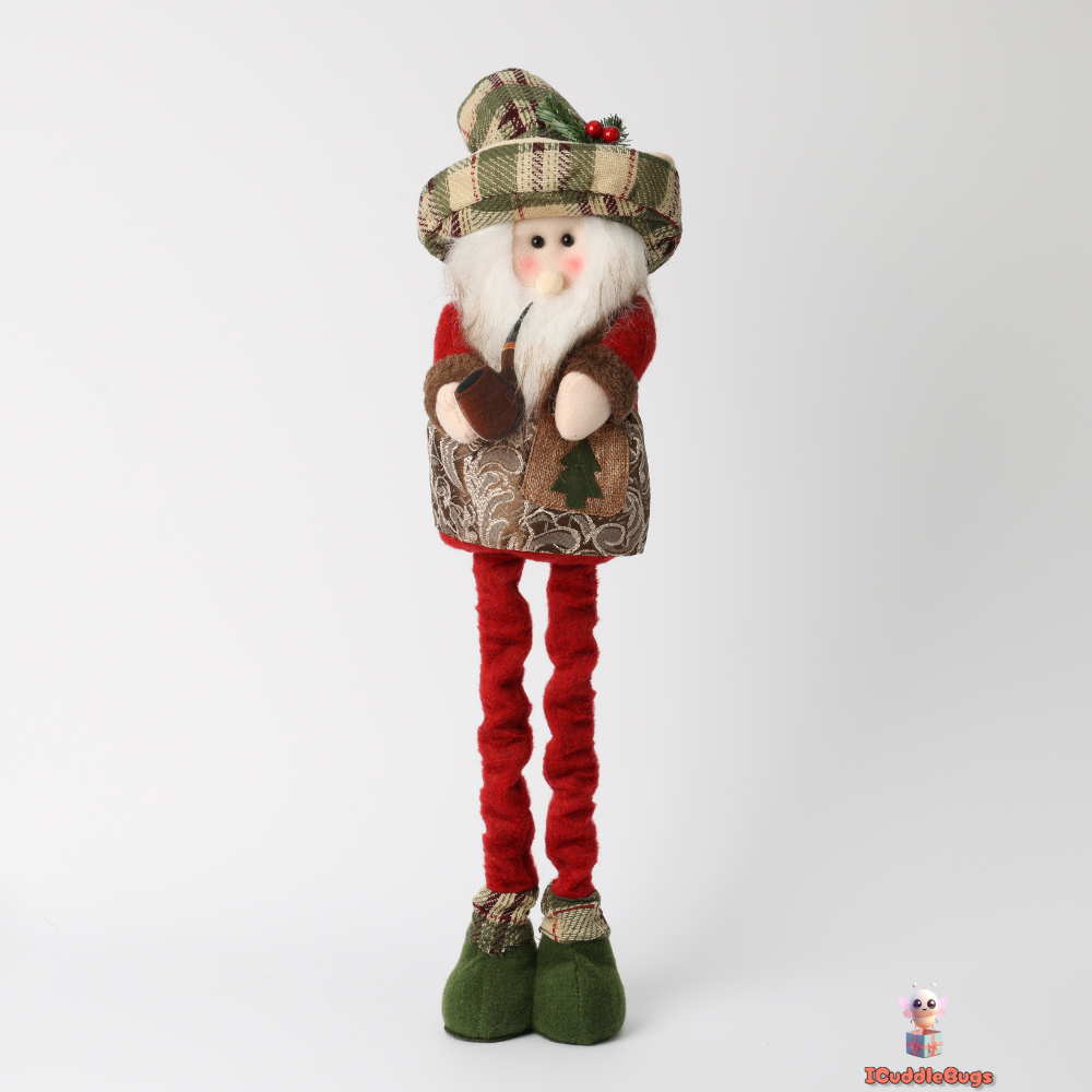 Telescopic Small Santa Doll - Adjustable Seasonal Accent, 17x10x47 cm, Red and Green, 378g