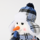 Christmas Fabric Snowman Doll, Blue, 18 cm