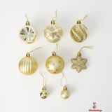 38-Piece Gold Snowflake Christmas Ball Ornament Set – Elegant Holiday Tree Decorations