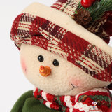 Telescopic Small Christmas Snowman Doll, Fabric, Red and Green. (47 cm)