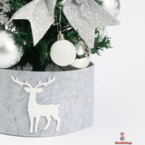 45cm Mini Christmas Tree – PE/PVC Mixed Classic Festive Decor with Silver Surround