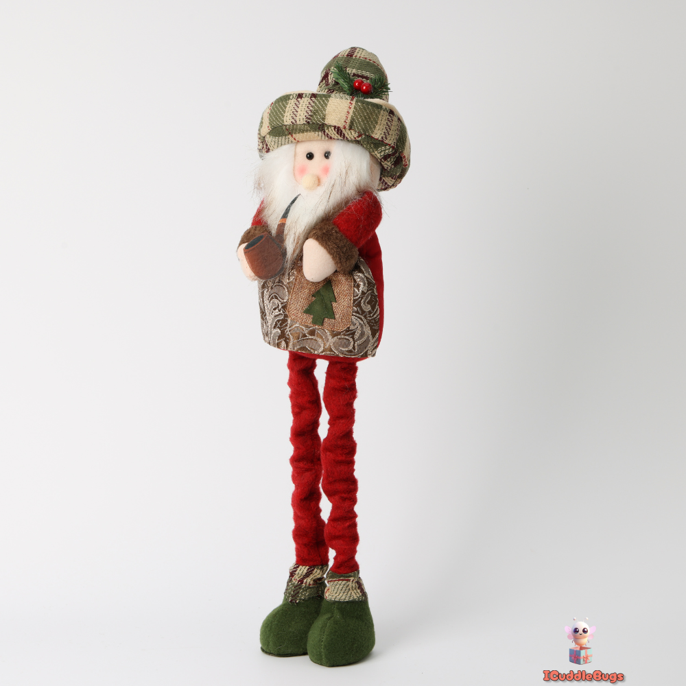 Telescopic Small Santa Doll - Adjustable Seasonal Accent, 17x10x47 cm, Red and Green, 378g