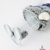 Christmas Fabric Doll with Iron Accessory, Blue Snowman Design, 15 x 10 x 30 cm