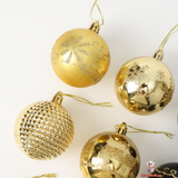 44-Piece Black and Gold Christmas Ball Ornament Set – Modern and Elegant Holiday Decorations