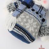 Christmas Fabric Snowman Doll, Blue, 18 cm