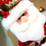 Christmas Decorative Trio Figurine Set, Santa Claus, Snowman, and Reindeer Dolls