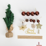 Festive Mini Christmas Tree 45cm – PE/PVC Blend with Silver Surround, Perfect for Small Spaces