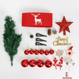 45cm Miniature Christmas Tree – PE/PVC Blend with Silver Surround, Perfect Tabletop Holiday Decor