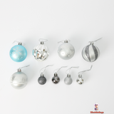 Silver and Blue Christmas Ornament Set, 44-Piece, Plastic Balls