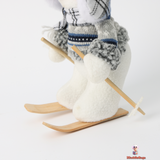 Skiing Snowman Christmas Doll Set, Blue, Fabric, 25 cm