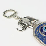 Large Blue Evil Eye Glass Hanging Decor, 23 x 7 cm, Attracting Positive Energy