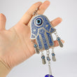 Large Blue Evil Eye Glass Hanging Decor, 23 x 7 cm, Attracting Positive Energy