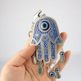 Large Blue Evil Eye Glass Hanging Decor, 23 x 7 cm, Attracting Positive Energy