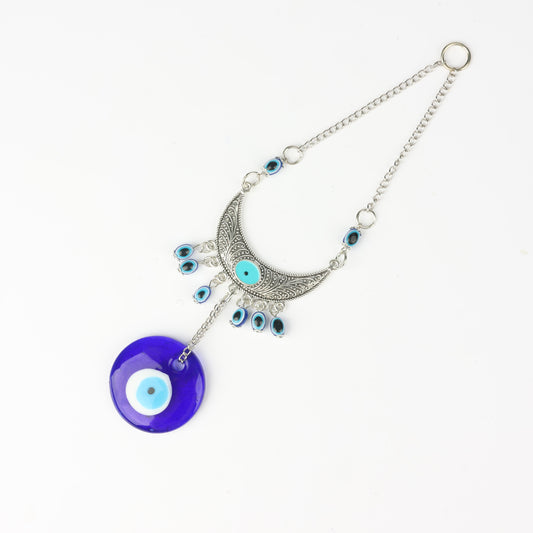 Classic Blue Evil Eye Glass Decoration, 20 x 4 cm, Symbol of Peace and Safety